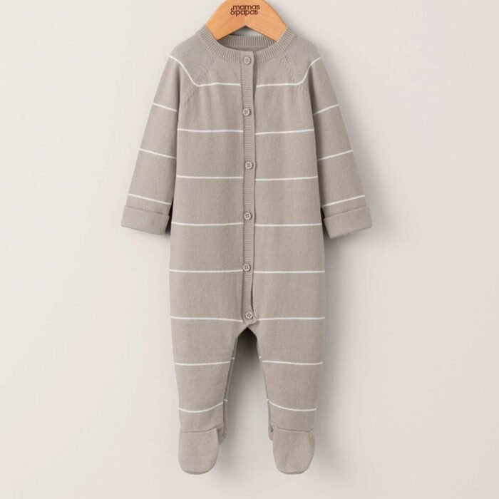 Stripe Knitted Wrap Over All in One